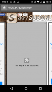 Sudoku site showing plugin not supported